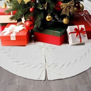 White Ribbon Christmas Tree Skirt